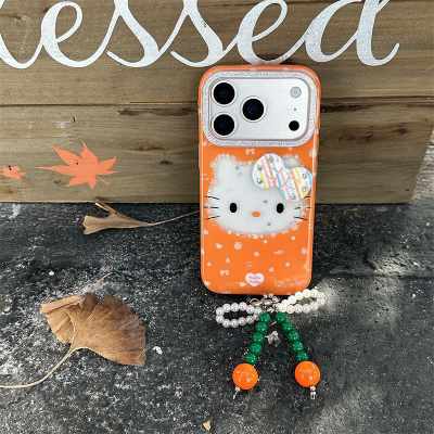 Premium Hello Kitty 3D Bow Case with Pearl Bracelet & Cherry Charm_img_1