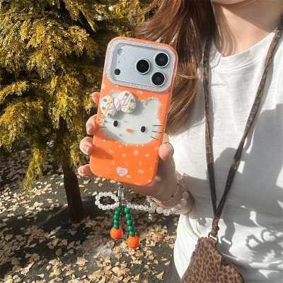 Premium Hello Kitty 3D Bow Case with Pearl Bracelet & Cherry Charm_img_4