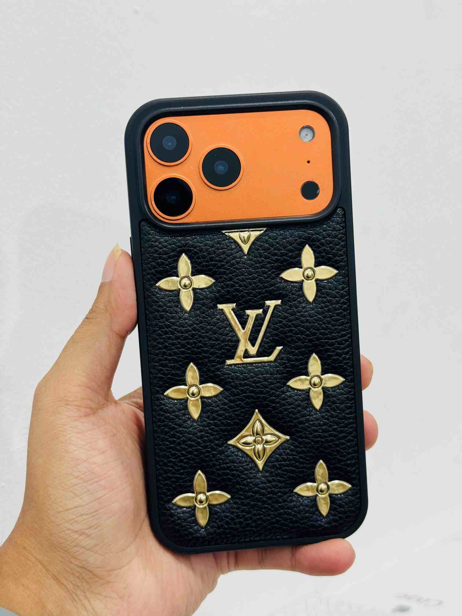 LV Monogram Royalty in Black & Gold with Bold Orange Flair Case_img_1