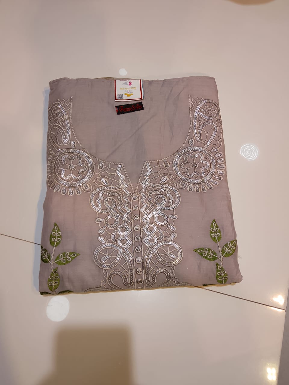 unstitched embroidery cotton three pieces - Image 4