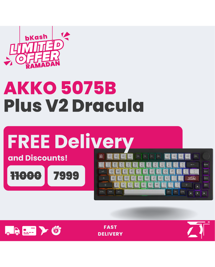Akko 5075B Plus V2 Dracula Castle 75% Hot Swappable Mechanical Keyboard
