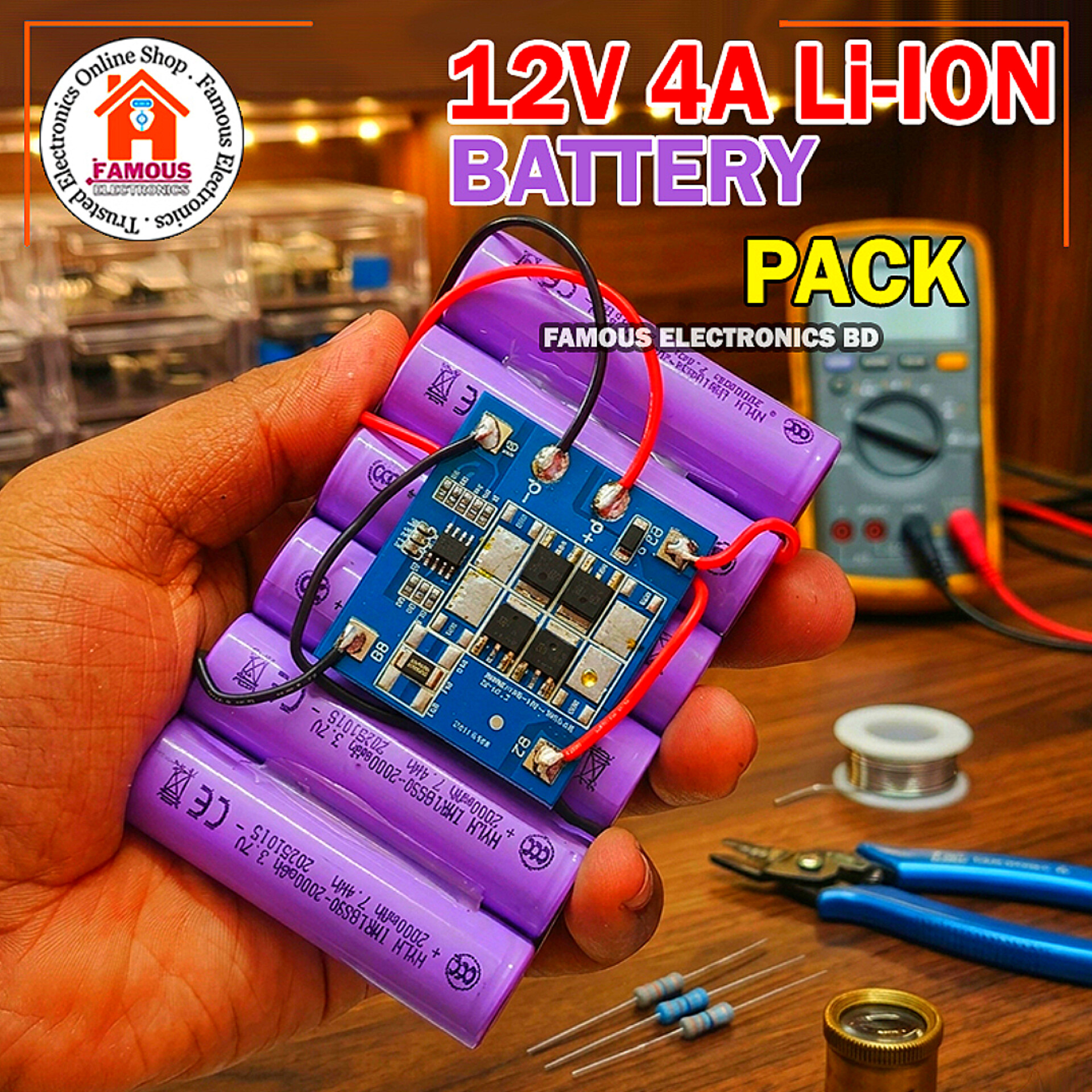 12V 4A Li-Ion Battery Pack