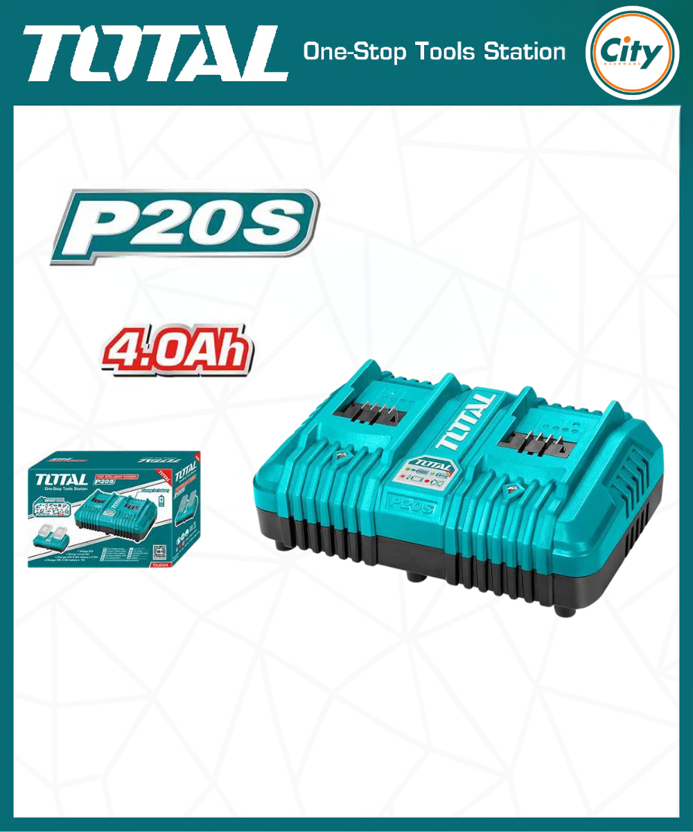 20v ফাস্ট ইন্টেলিজেন্ট 4.0Ah ডাবোল ব্যাটারি চার্জার TOTAL TCLI2034