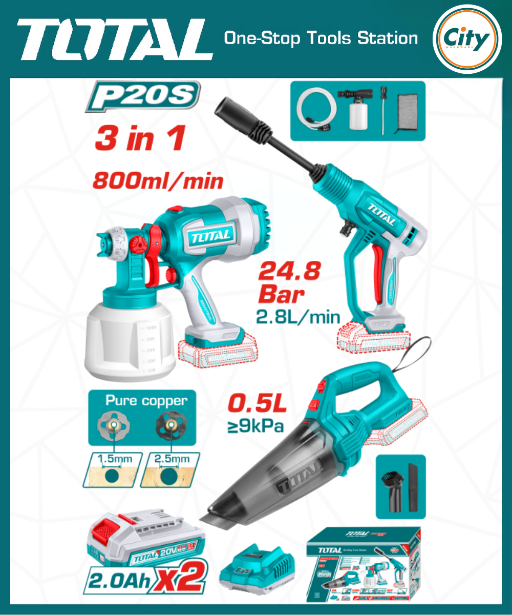 ২০ ভোল্ট ৩ পিস কর্ডলেস কম্বো কিট TOTAL TOSLI230522_img_0