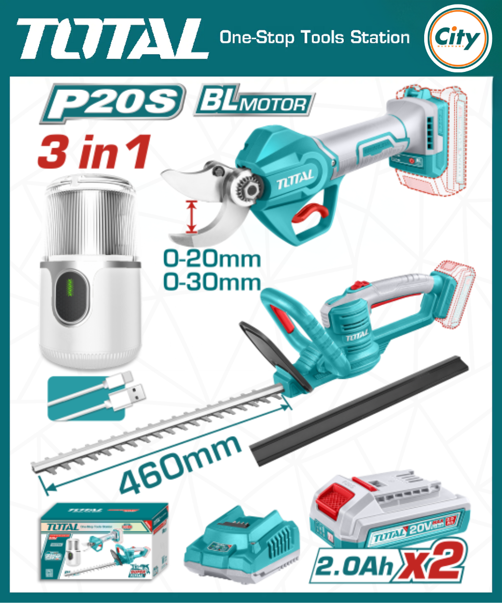 ২০ ভোল্ট ৩ পিস কর্ডলেস গার্ডেন কম্বো কিট TOTAL TOSLI240688_img_0