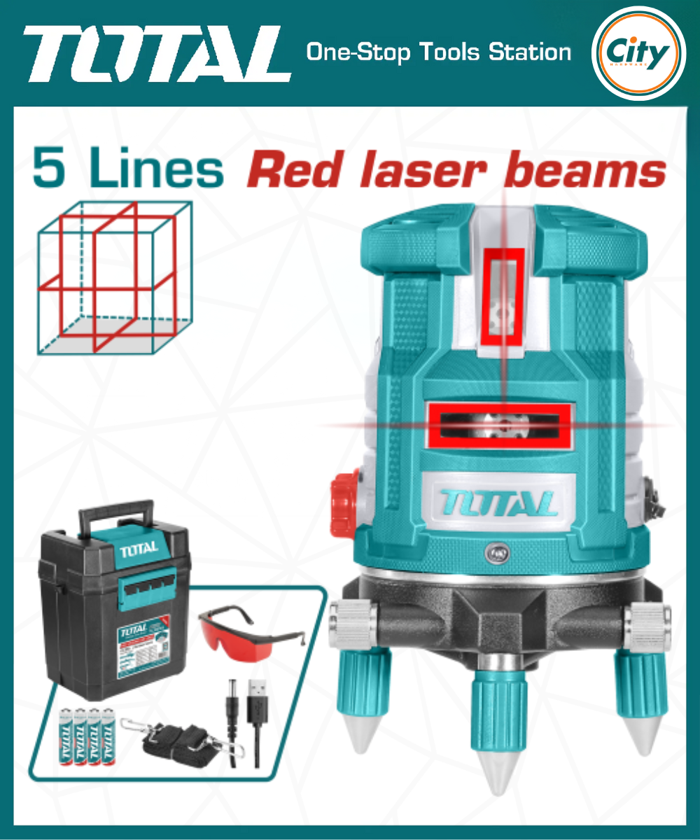 ৫ লাইন রেড বীম সেলফ লেভেলিং লেজার লেভেল TOTAL TLL306505