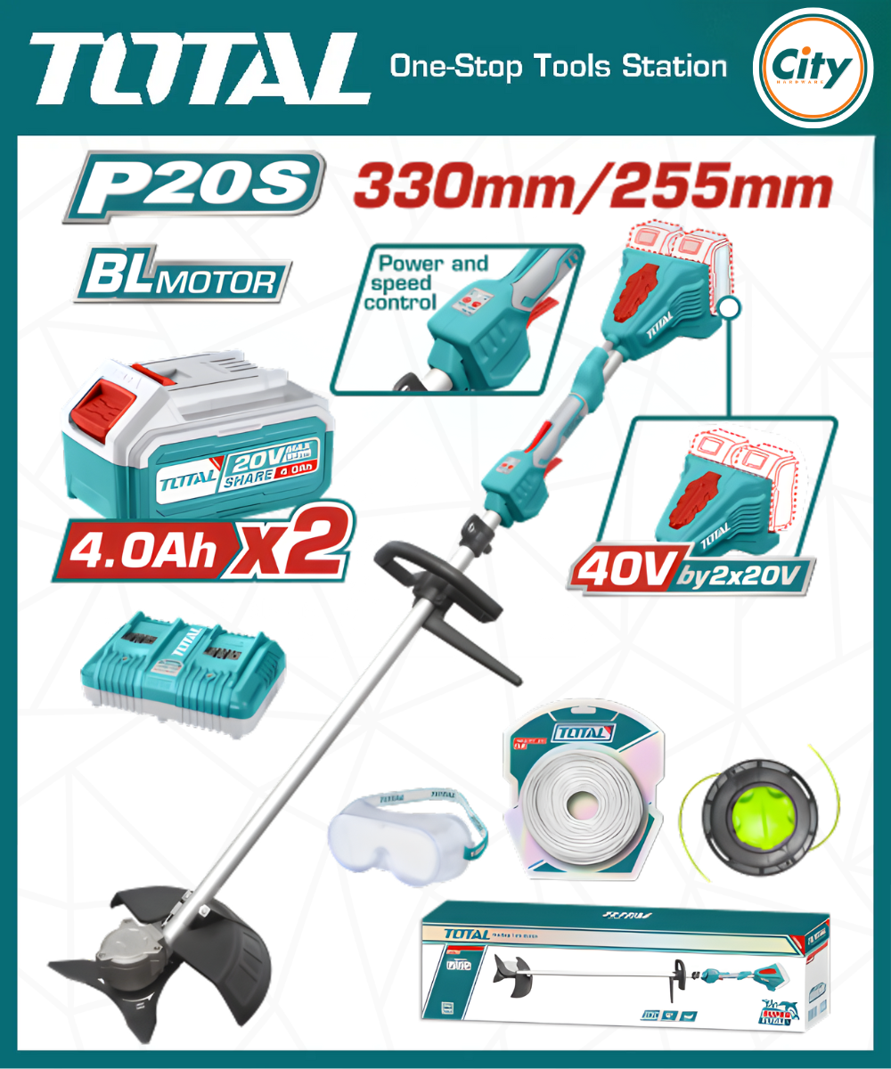 ২০ ভোল্ট কর্ডলেস স্ট্রিং ট্রিমার এবং বুশ কাটার TOTAL TSTLI200285_img_0
