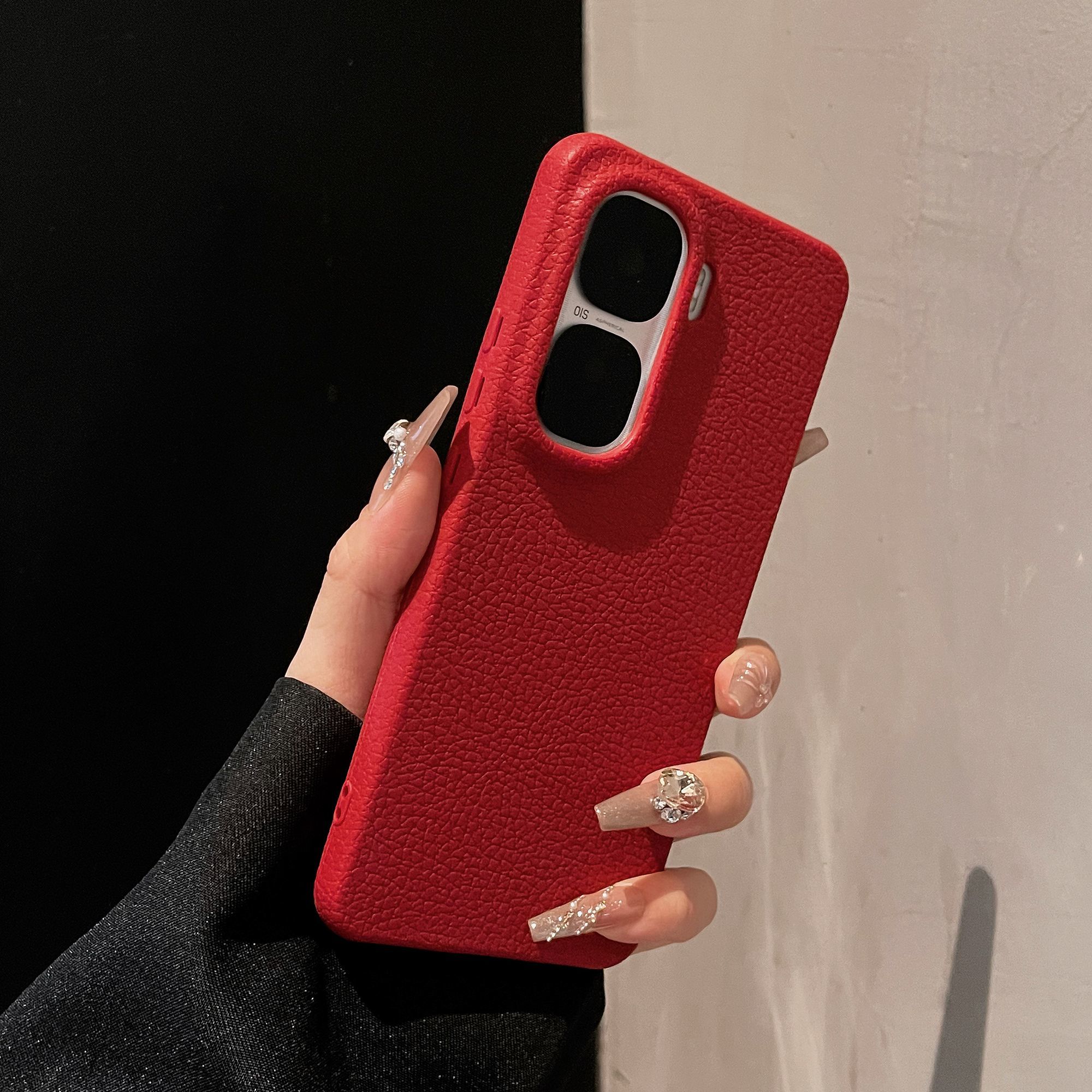 IQOO Neo10 plain leather texture anti-fingerprint soft anti-fall large hole protective cover_img_3