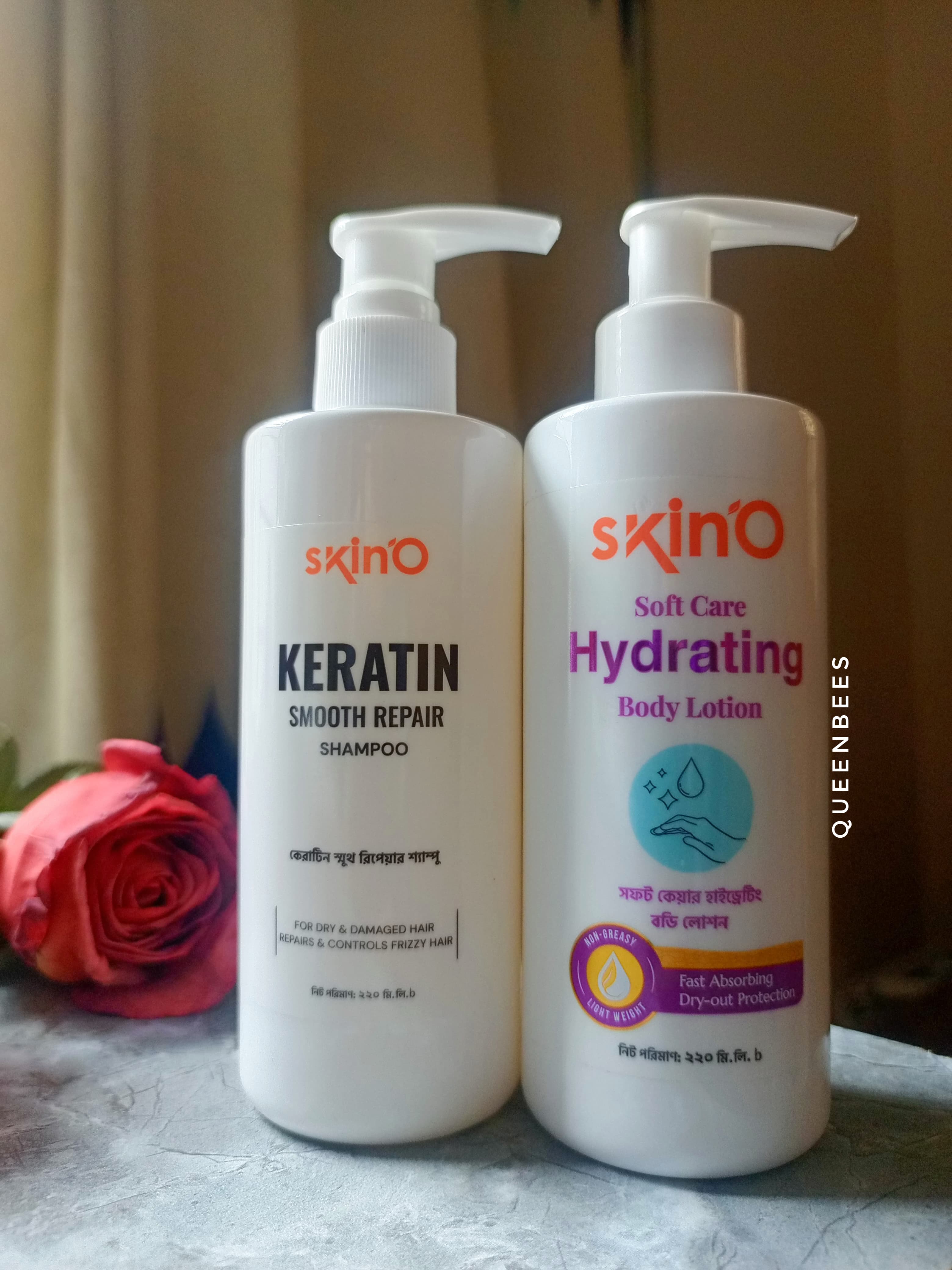 Skin o keratine smooth shampoo +Skin o Hydrating Lotion Combo