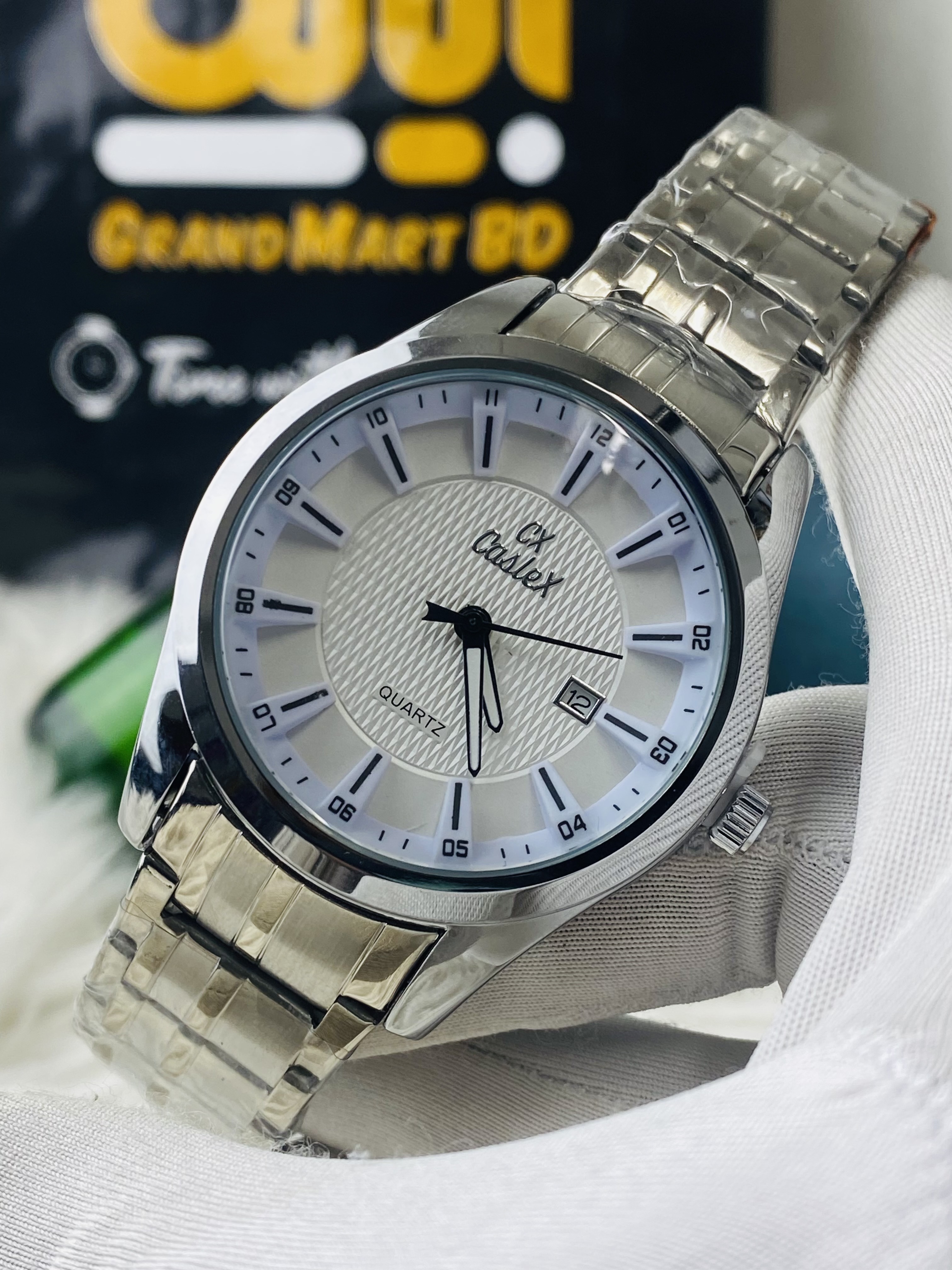 Caslex Men || White Dial Blue tone_img_1