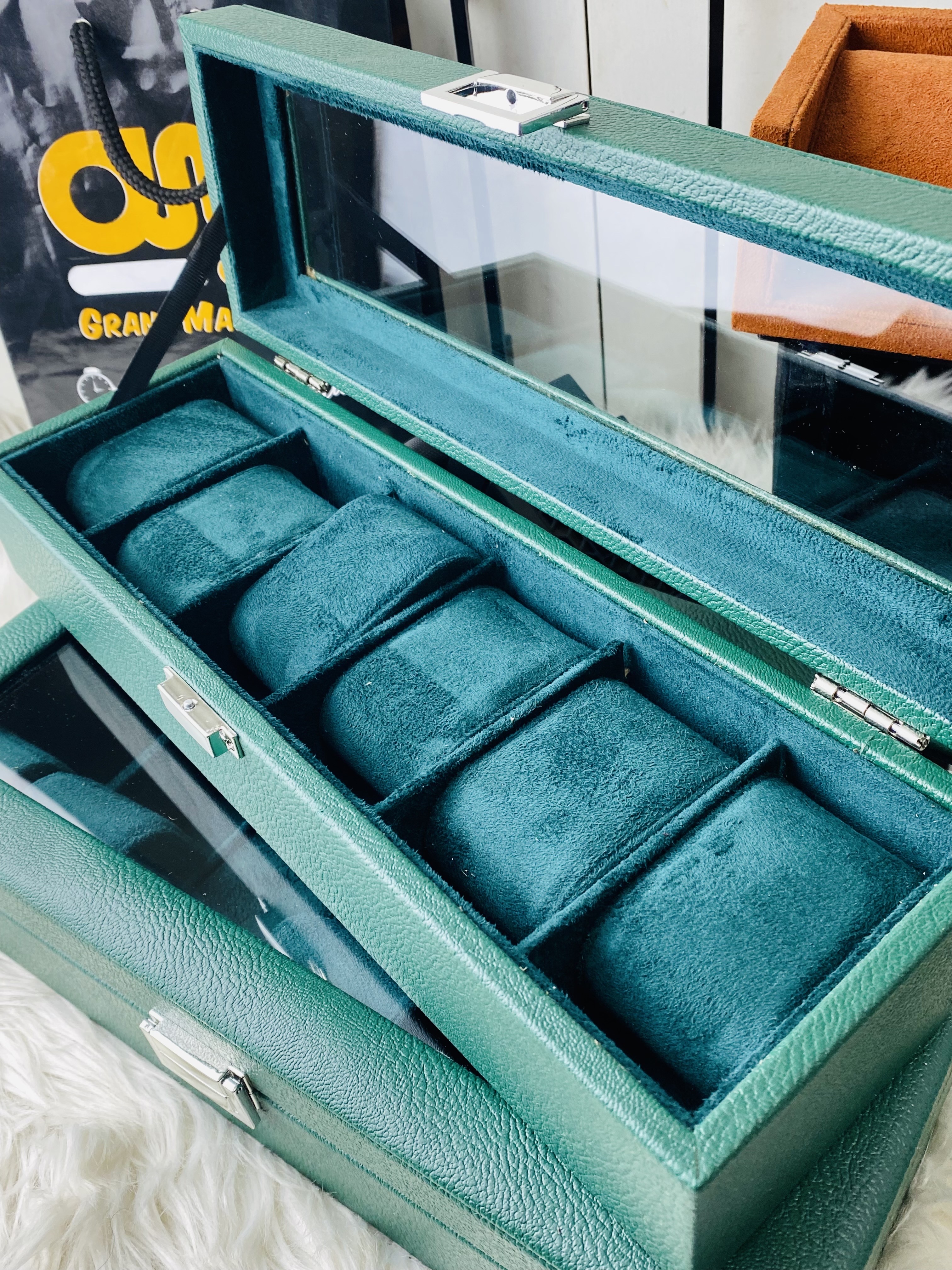 6 slot Watch box || Green Color_img_1