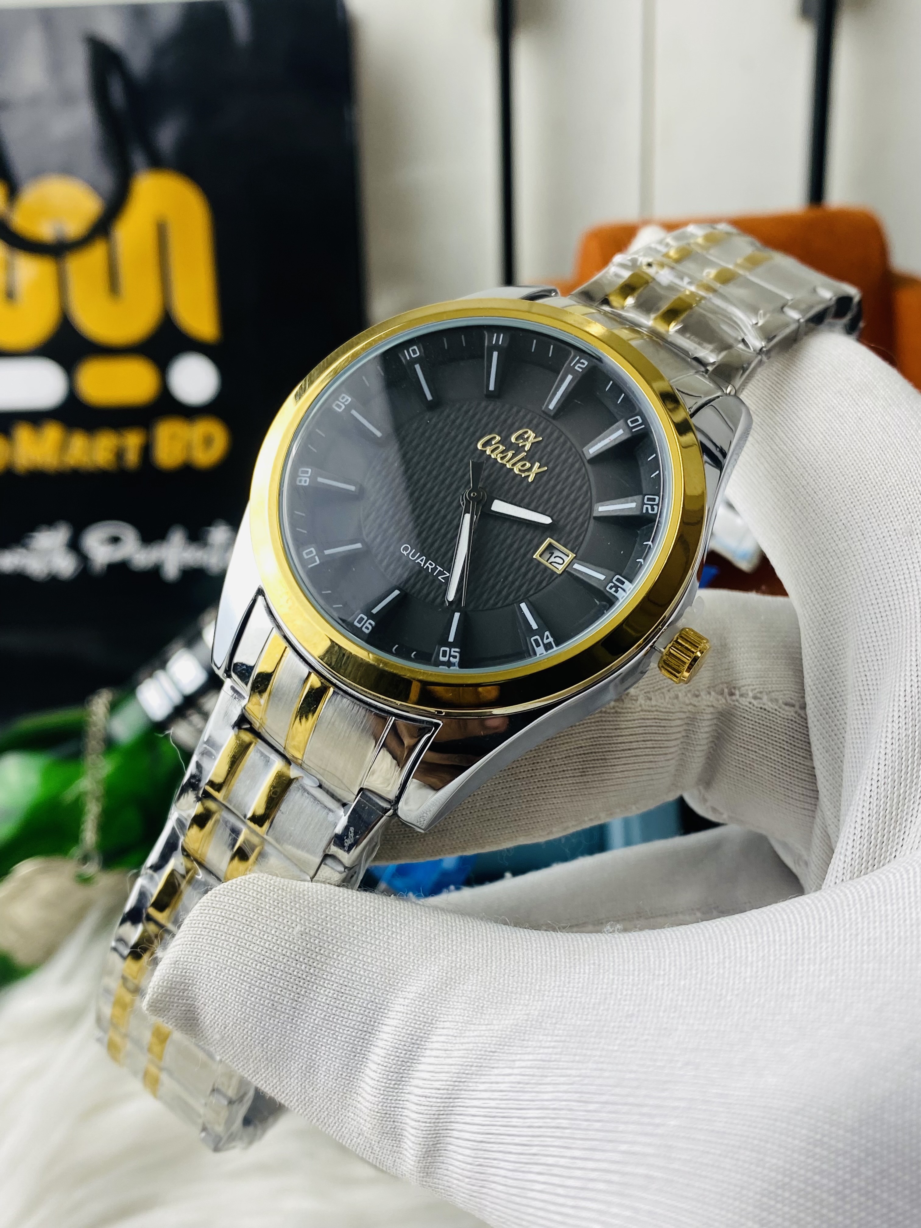 Caslex Black Dial | With butterfly lock