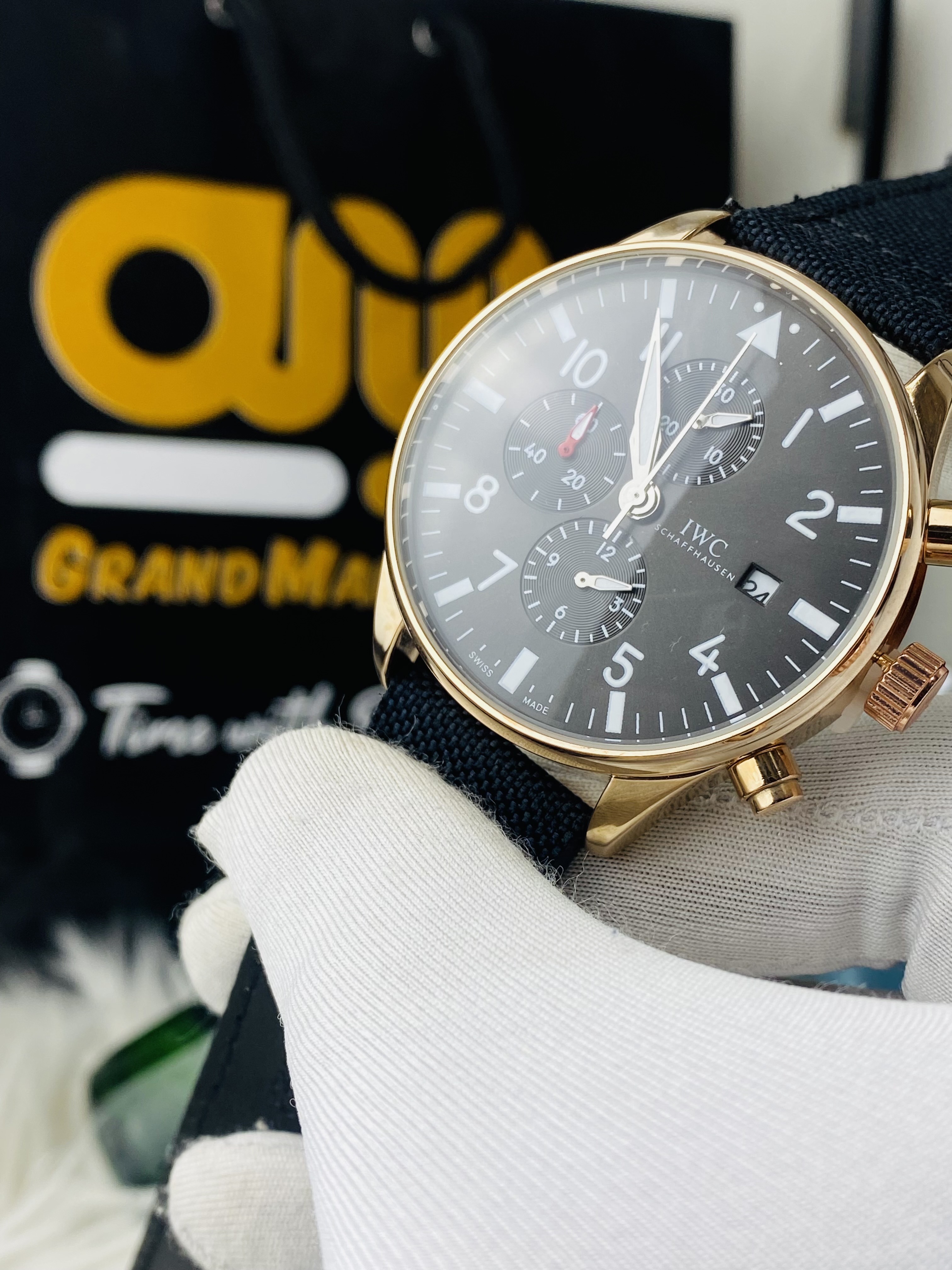 IWC || Black Dial Rose gold Side Active chronograph_img_1