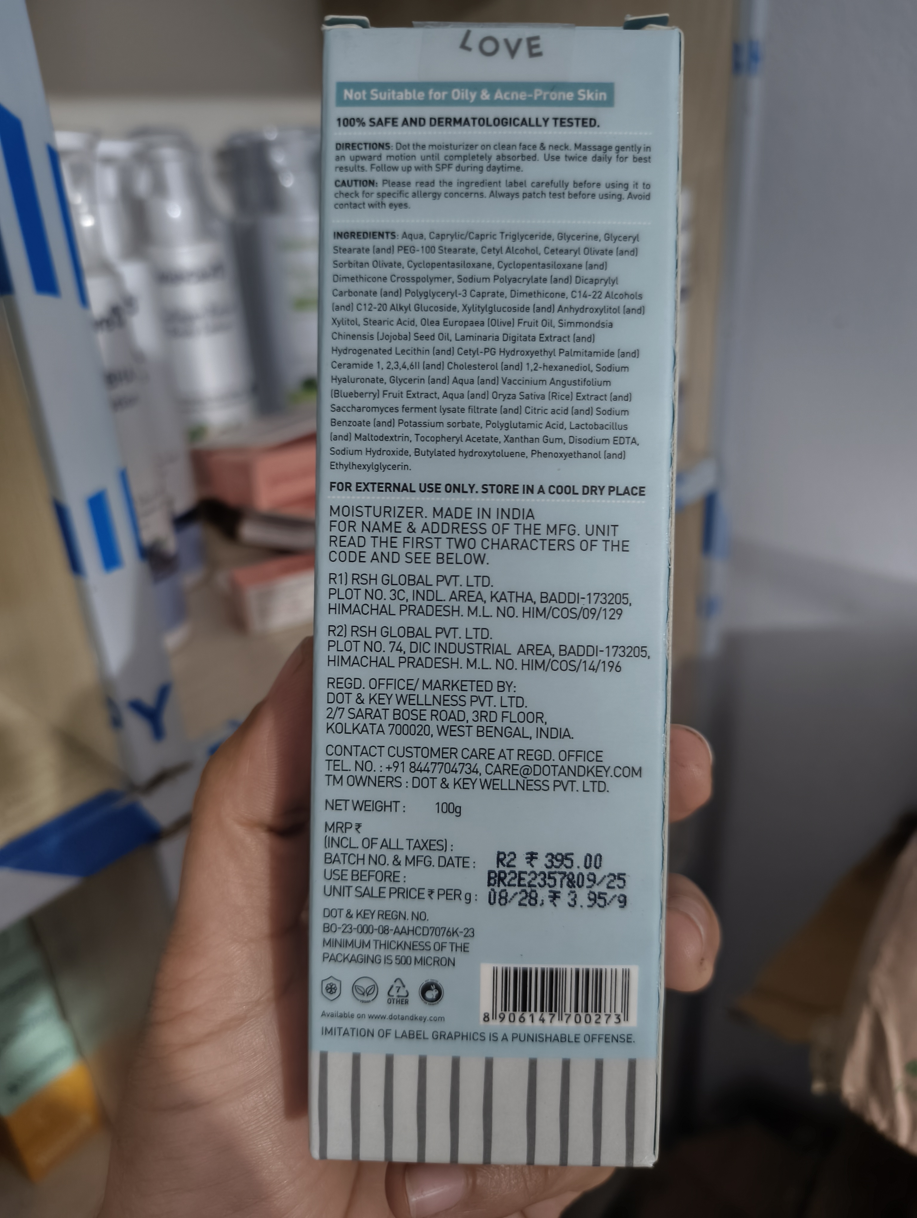 Dot & Key Ceramides Moisturizer with Hyaluronic for Intense Moisturizing and Skin Strengthening | With Probiotic & Rice Water I Barrier Repair Cream | For Dry Skin, Normal Skin & Sensitive Skin | 100g_img_2
