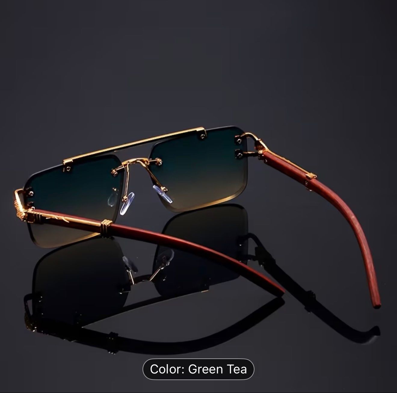🕶️ Premium Rimless Sunglasses – Green Tea Edition_img_2