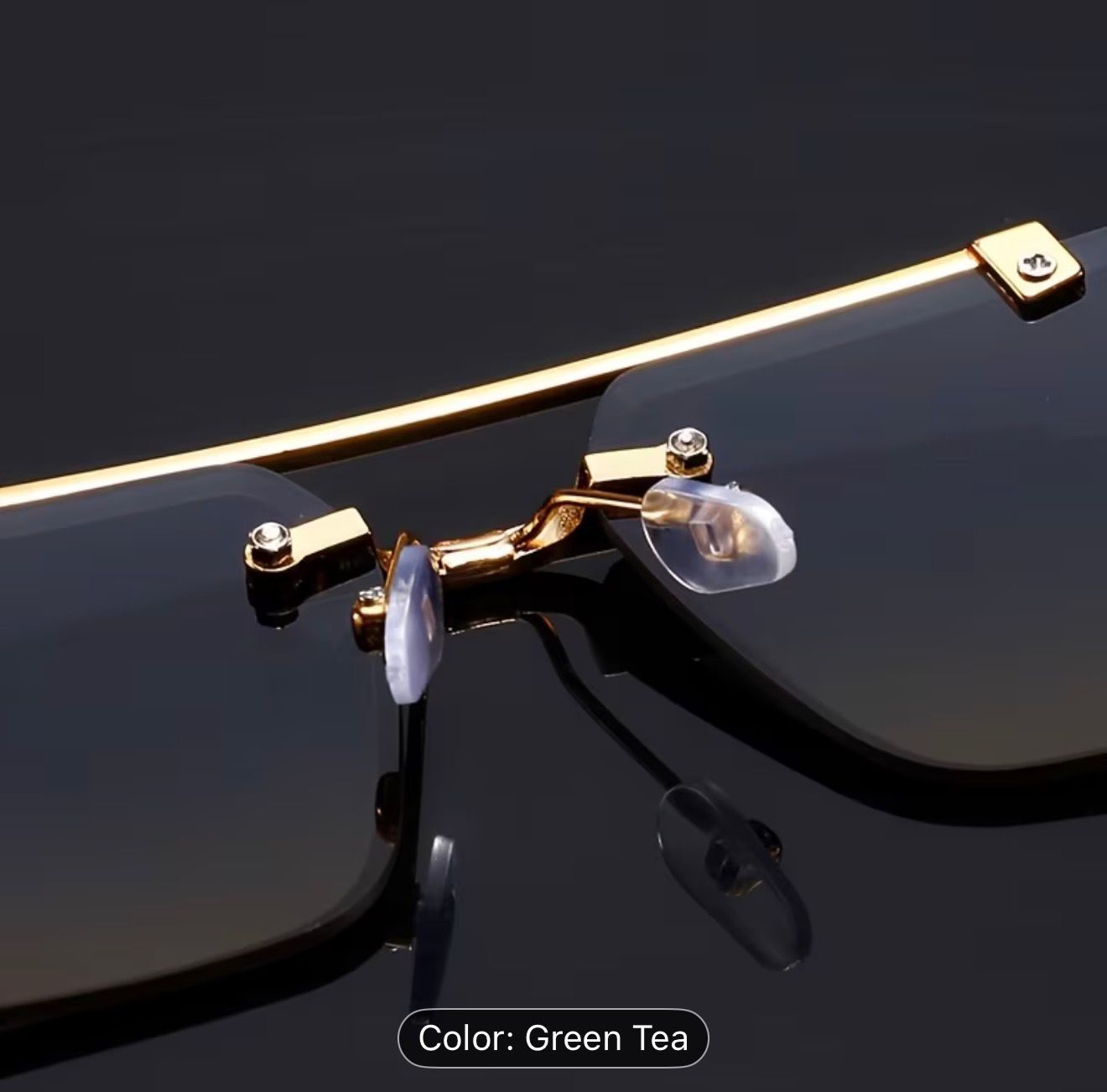 🕶️ Premium Rimless Sunglasses – Green Tea Edition_img_4