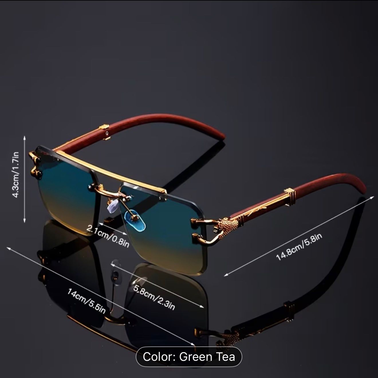 🕶️ Premium Rimless Sunglasses – Green Tea Edition_img_6