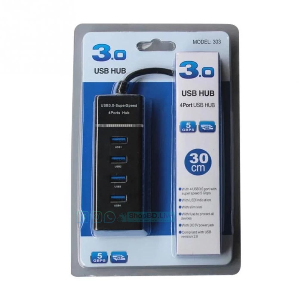 3.0 Hight Speed USB Hub 4 Port USB Hub Super Speed 5 Gbps LED Indication for PC Laptop Tablet_img_1