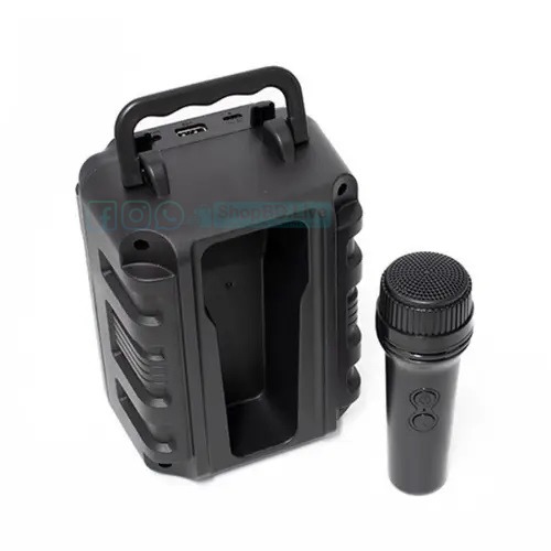 Wireless Portable Speaker With Mic (GTS-2333) Portable Rechargeable Wireless Bluetooth Speaker with FM Radio Wireless mic_img_1