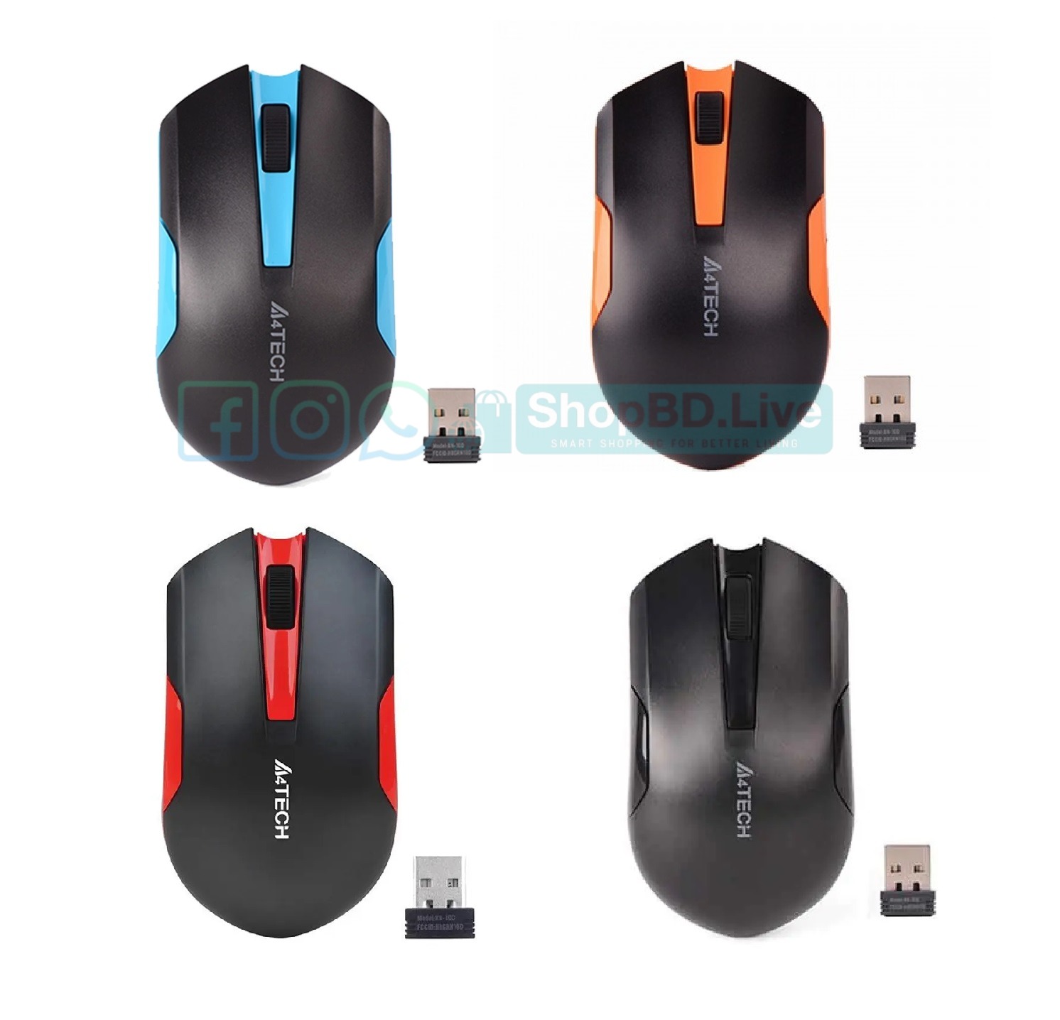 A4TECH G3-200N V-TRACK Wireless Mouse 2.4G Optical Mouse 1000 DPI 1200 DPI G3-200N G3-200NS_img_3