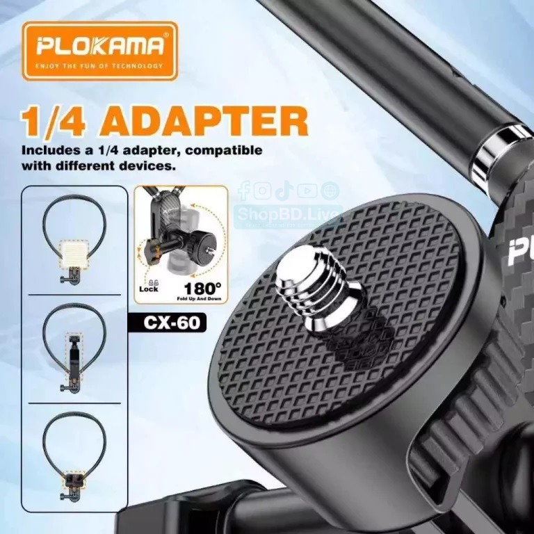PLOKAMA CX-60 Neck Bracket Hands-Free Mount for Sports Camera & Smartphone | Price in BD_img_3