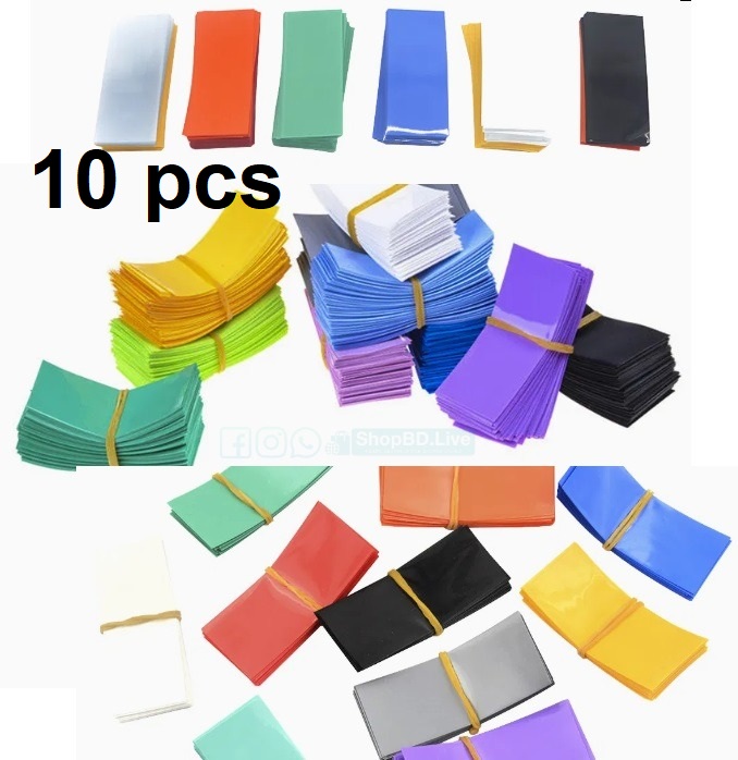 10 pcs Lithium Battery Wrapping Cover Film Heat Shrink Tube Lithium-Ion  PVC Shrink Tape Sleeve Cover Accessories