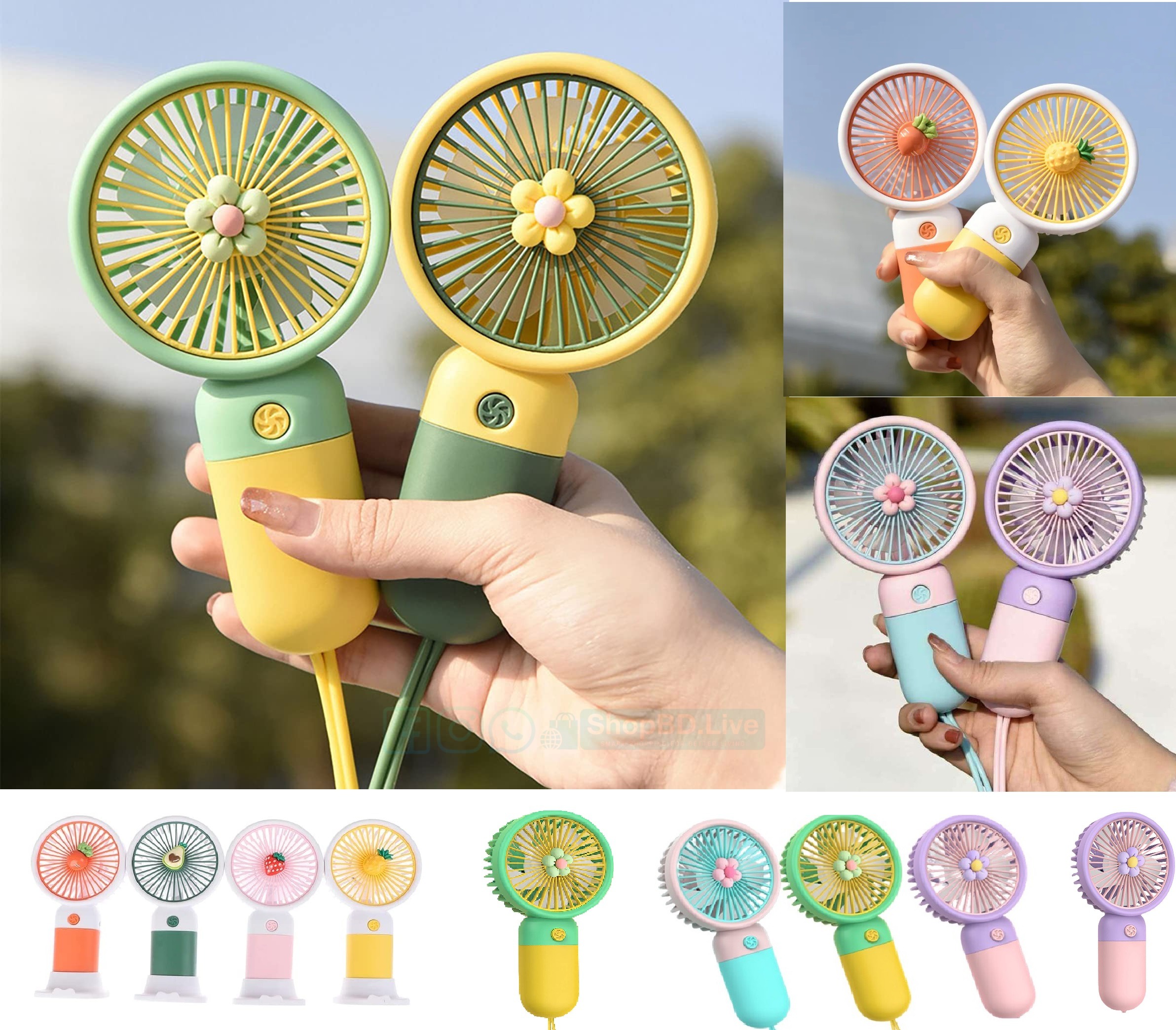 Mini USB Fan Portable Fan and USB Charging Small Hand Fan Cute Handheld Cooling Rechargeable Long Battery Pocket Phone