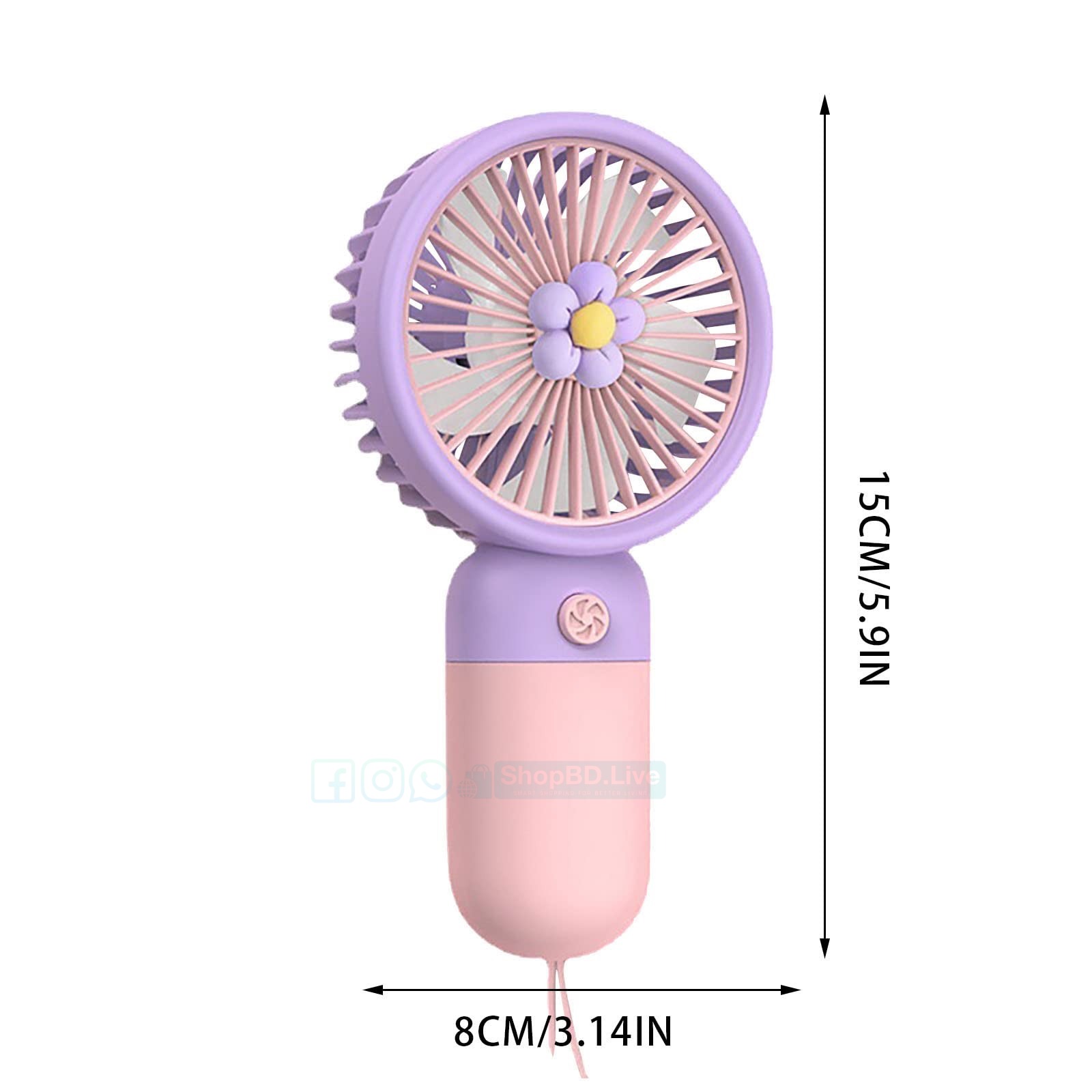 Mini USB Fan Portable Fan and USB Charging Small Hand Fan Cute Handheld Cooling Rechargeable Long Battery Pocket Phone_img_3