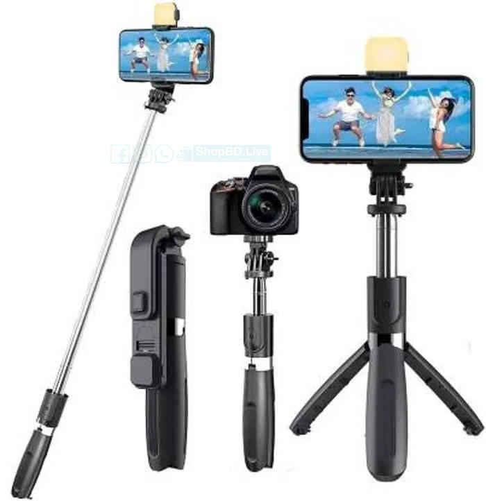 Q07 Bluetooth Selfie Stick Tripod with LED Light & Remote – 3-in-1 Selfie Stick Stand | Price in BD_img_3