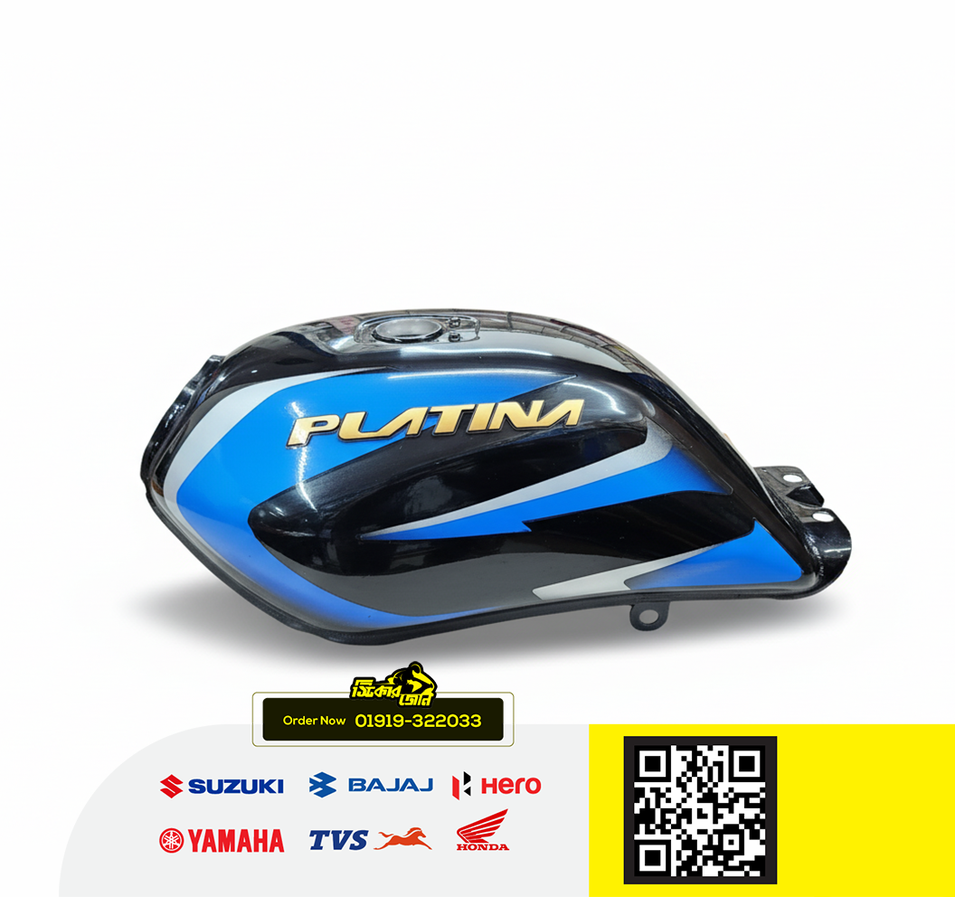 Fuel Tank for Bajaj Platina 100 NM Black Blue P2_img_0
