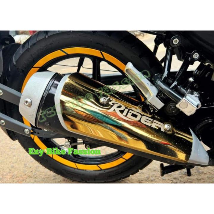 Premium Golden Silencer Cover For Tvs Rider 125_img_1