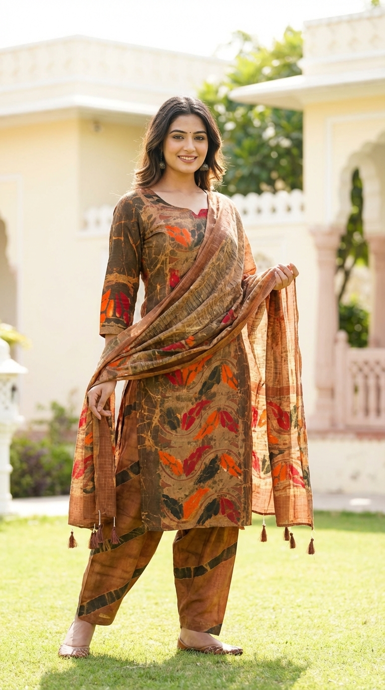 🌸 উচ্চমানের বেক্সসি বয়েল বাটিক থ্রি-পিস (সেলাই বিহীন )