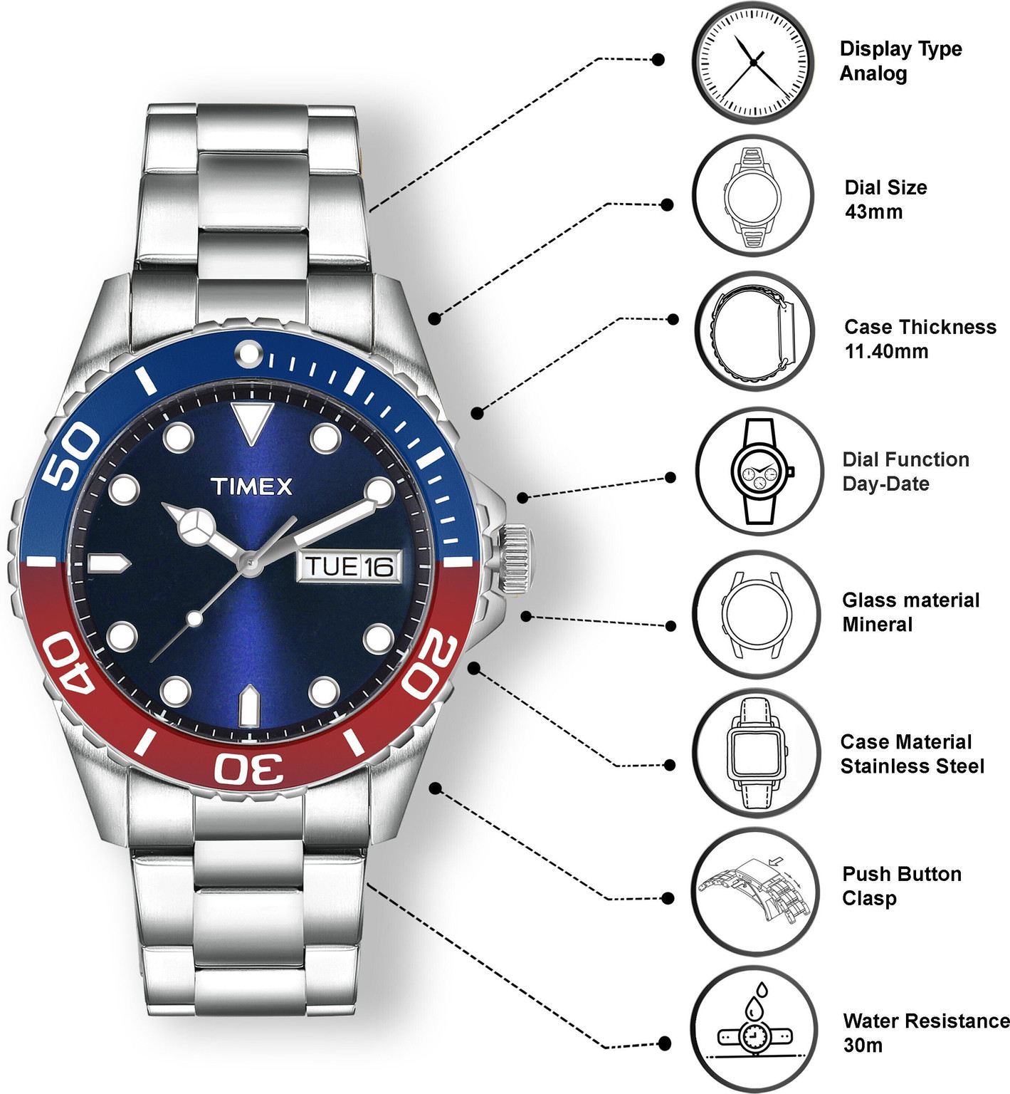 Timex Pepsi Date and Day Display For Men_img_5