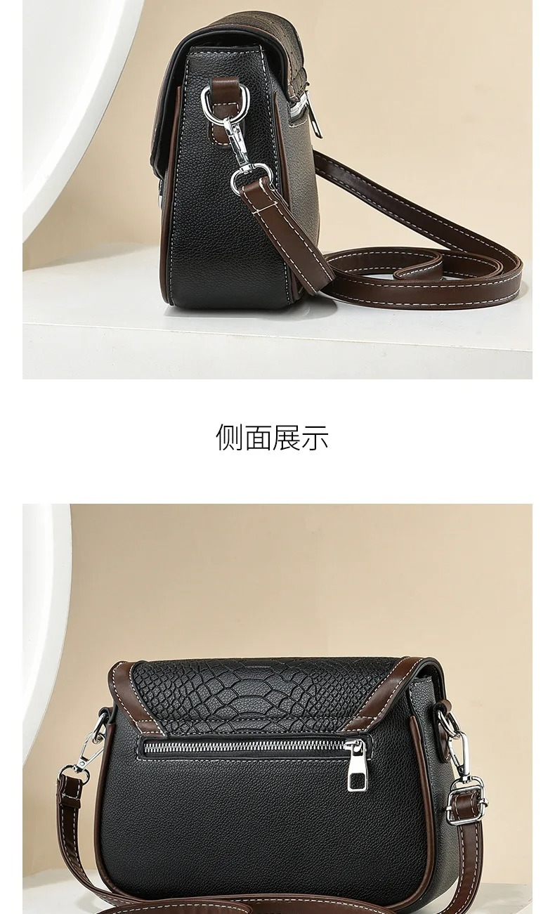 Small Handbags PU Leather High Quality Shoulder Bags for Lady Fashion(Black)_img_4