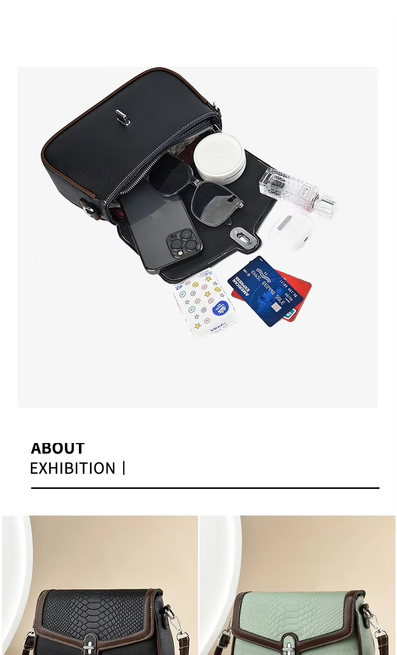 Small Handbags PU Leather High Quality Shoulder Bags for Lady Fashion(Black)_img_3