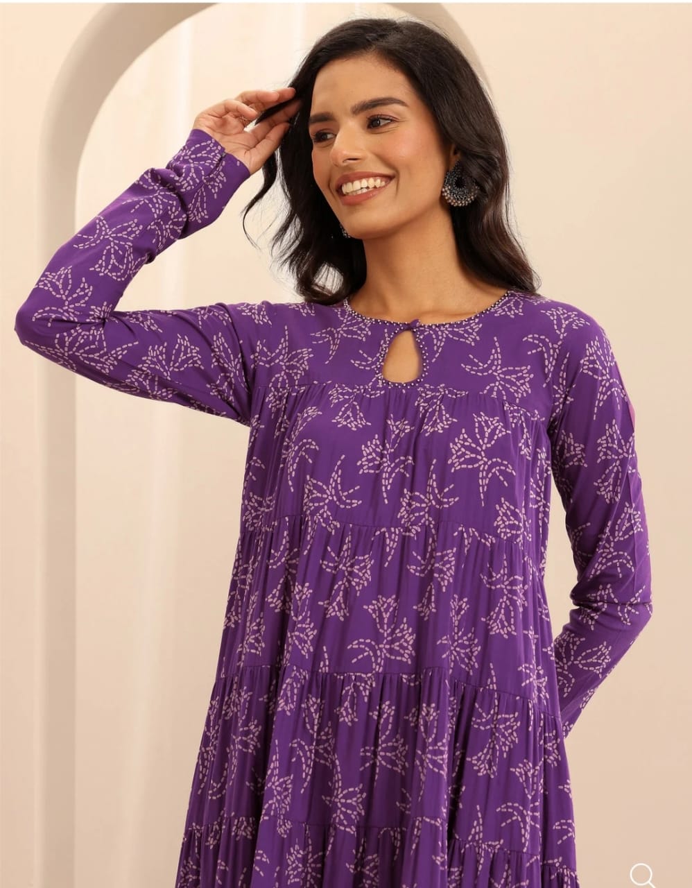 আনারকলি ফ্লোরাল গাউন থ্রি-পিস সেট - Image 4