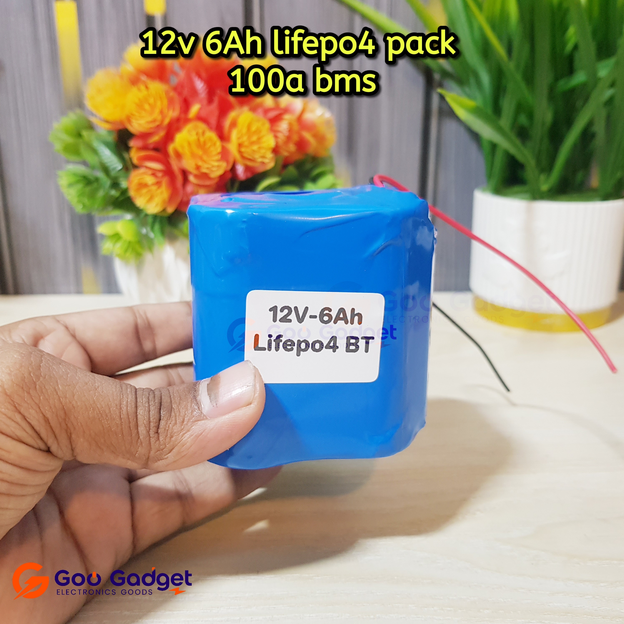 12V 6Ah LiFePO4 Battery Pack 4S 32700 6000mAh Cells with 100A BMS High Current Backup Battery