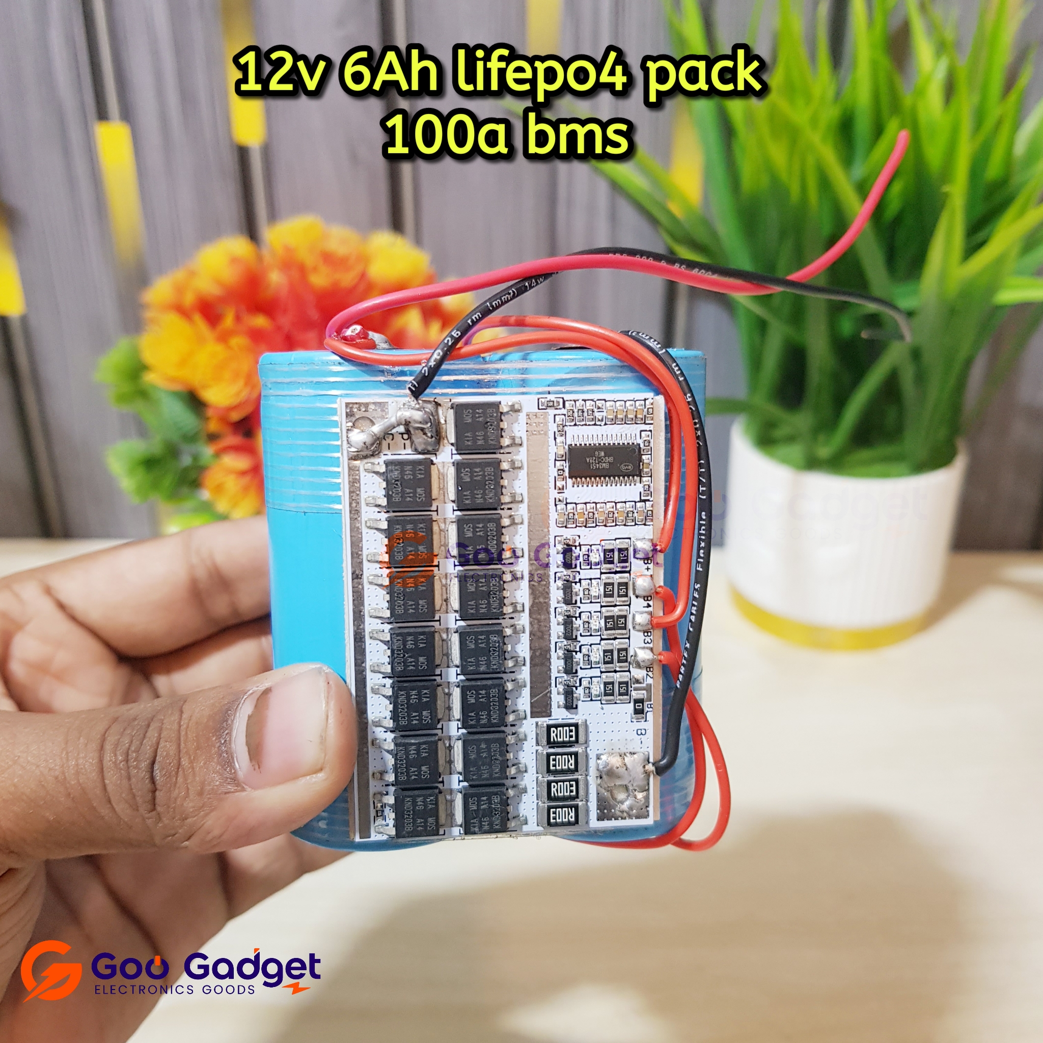 12V 6Ah LiFePO4 Battery Pack 4S 32700 6000mAh Cells with 100A BMS High Current Backup Battery_img_1
