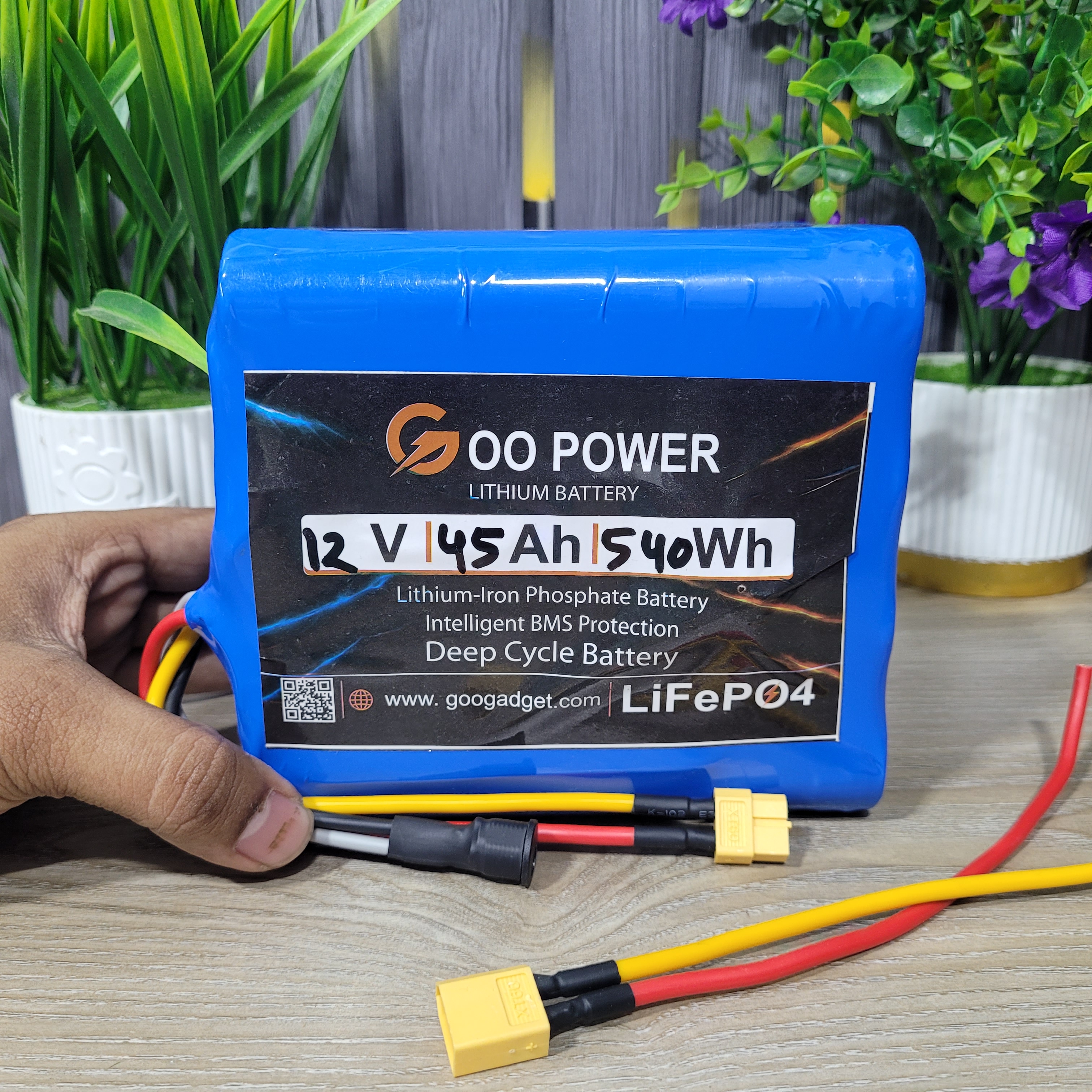 12V 45Ah LiFePO4 Battery Pack with 4S 50A 1.2A Active Balancer BMS