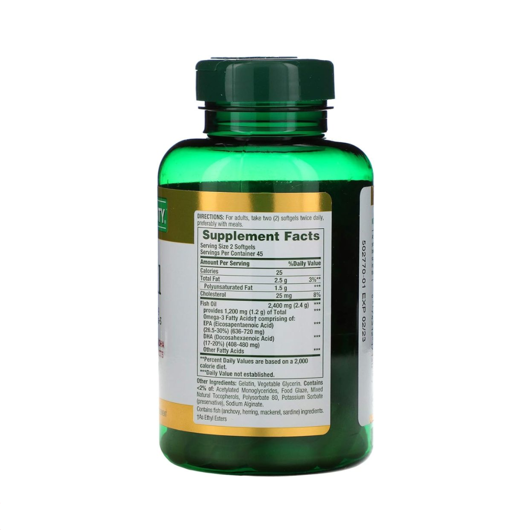 Nature’s Bounty Fish Oil 2400 mg 90 Coated Softgels - Made in USA_img_1