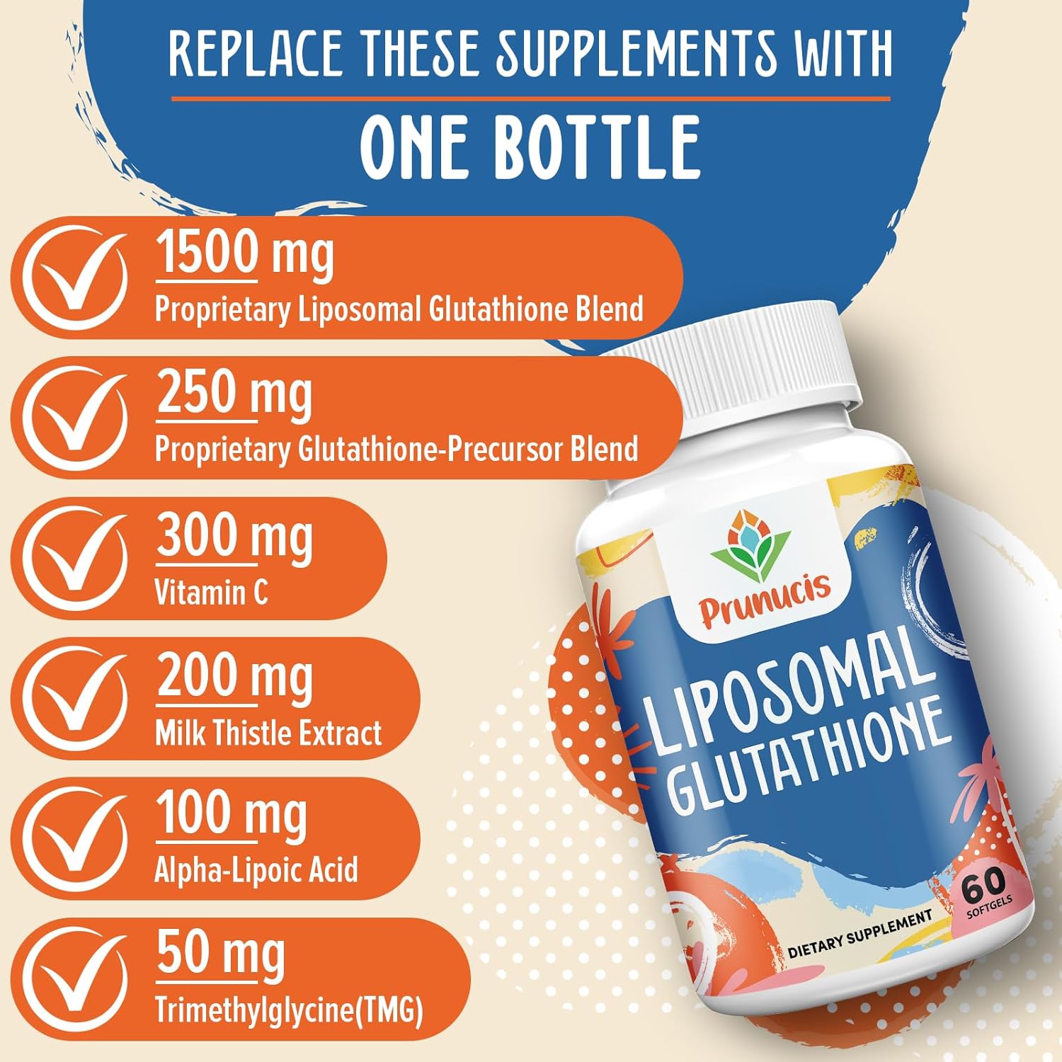 Prunucis Liposomal Glutathione 2400 mg - 60 softgels - Made in USA_img_4