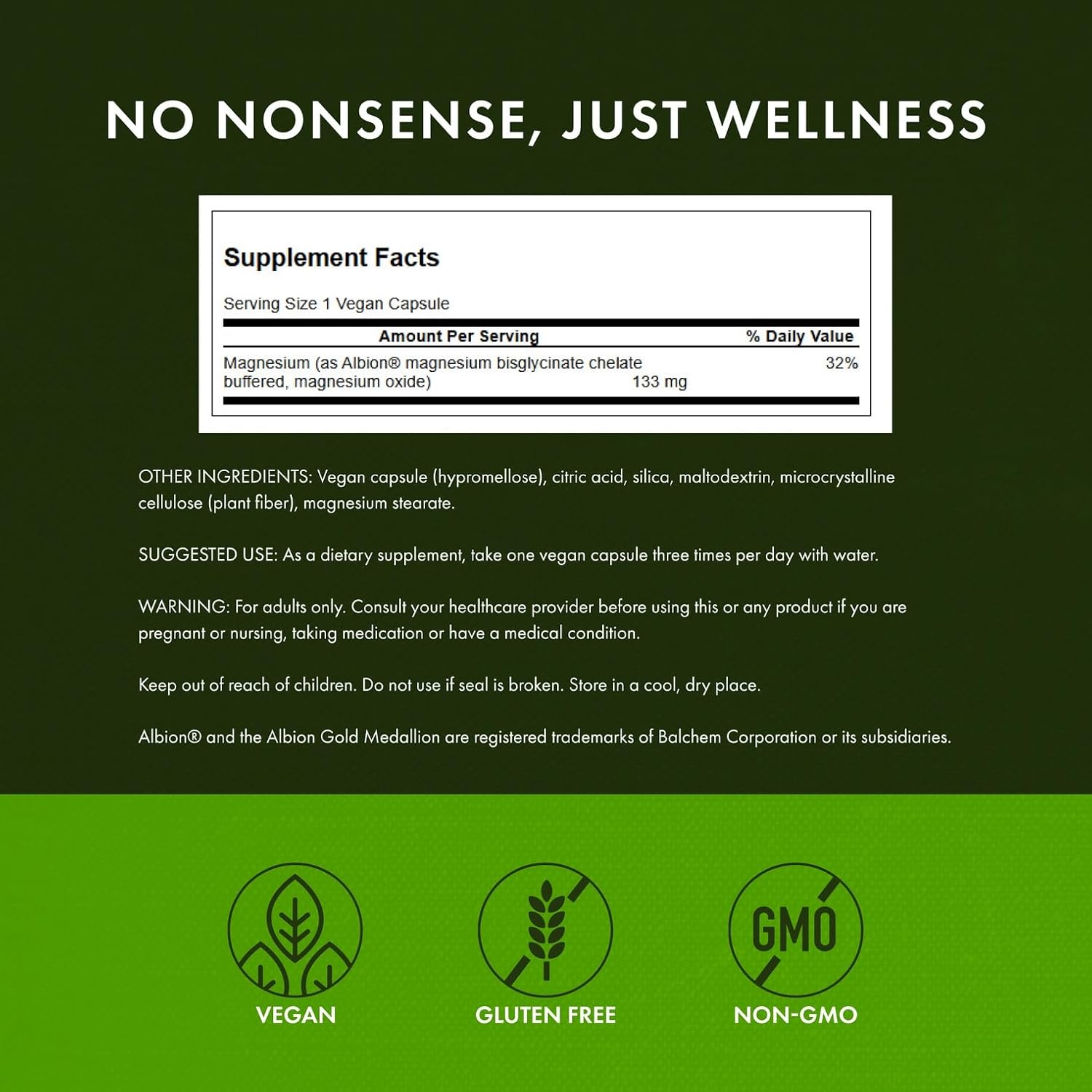 Swanson Albion Chelated Magnesium Glycinate - 90 Capsules - Made in USA_img_1