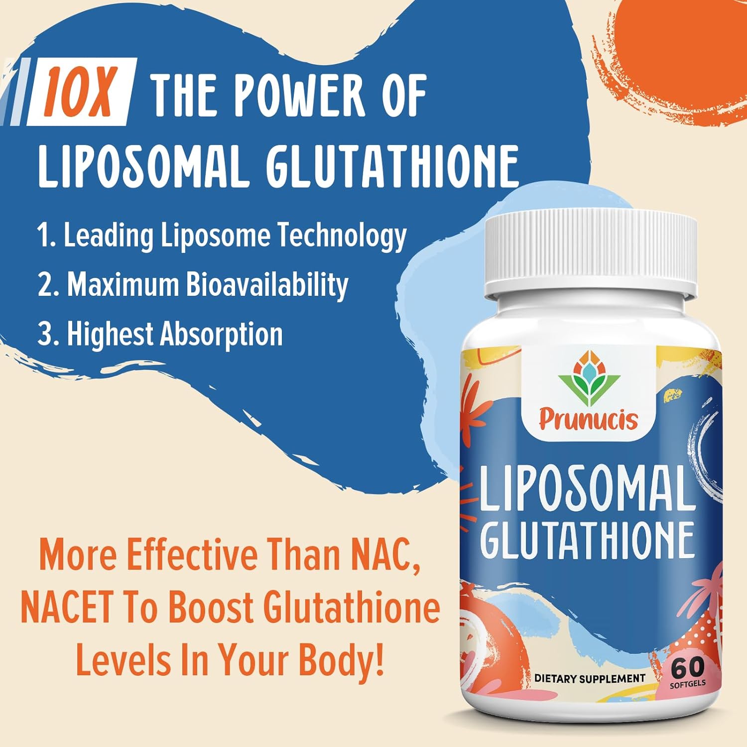 Prunucis Liposomal Glutathione 2400 mg - 60 softgels - Made in USA_img_2