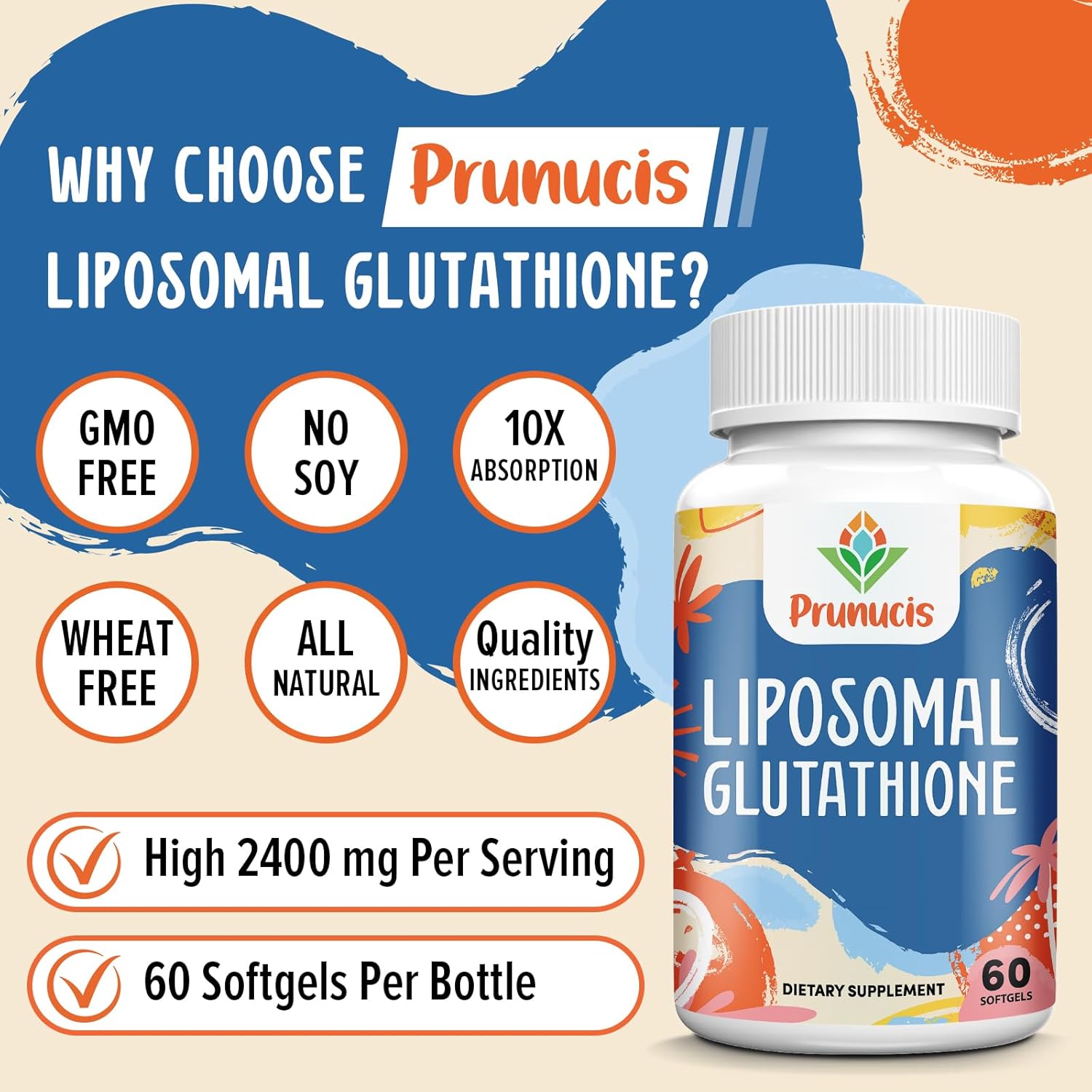 Prunucis Liposomal Glutathione 2400 mg - 60 softgels - Made in USA_img_3