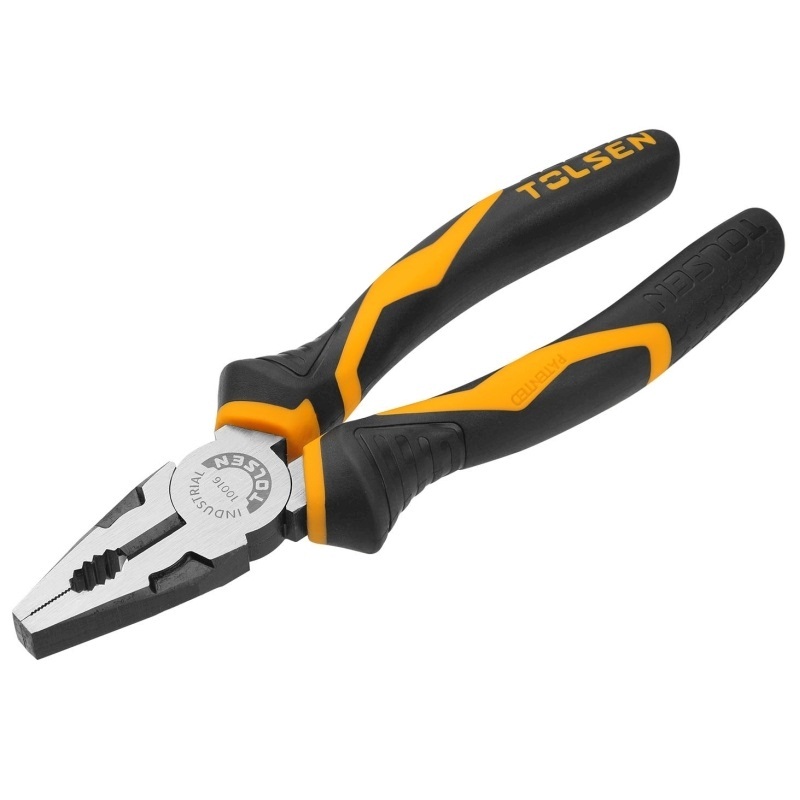TOLSEN 10017 Combination Pliers, 8" (200mm), Industrial GRIPro Series, CrV Steel, Black Finish | Model: 10017_img_1