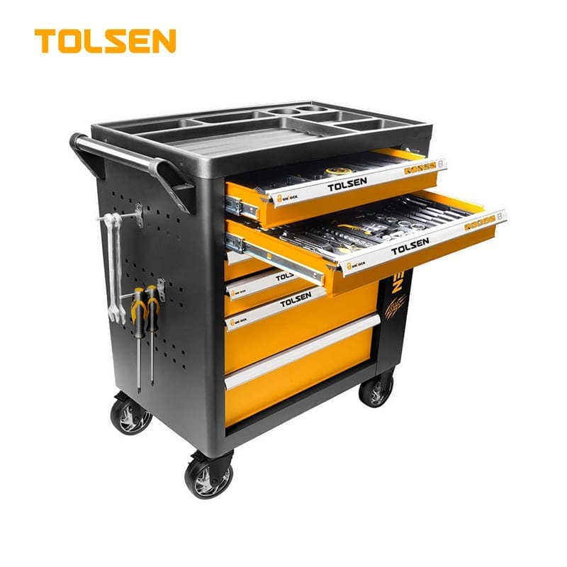 TOLSEN 85410 175Pcs Tools Set, 71kgs Material 5 Drawer Tool Roller Cabinet; 85410