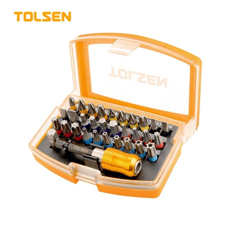 TOLSEN 20370 32Pcs Screwdriver Bit Set, S2 Steel, Magnetic Bit Holder, Security Bits Included | Model: 20370