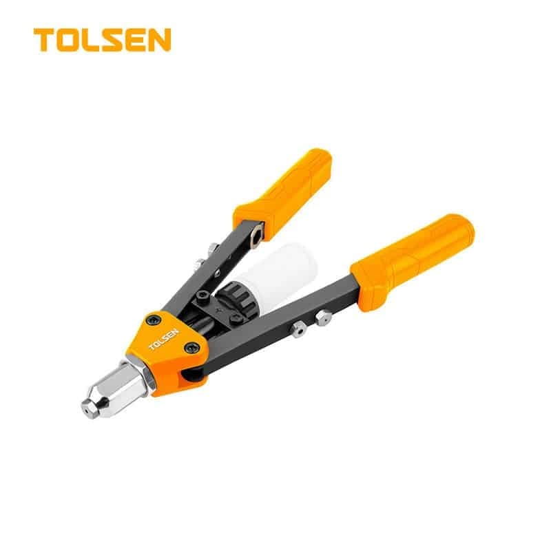 TOLSEN 43096 13" Hand Riveter, Heavy Duty, Aluminum Alloy Body, 5 Nosepieces, Built-in Core Collector | Model: 43096_img_0
