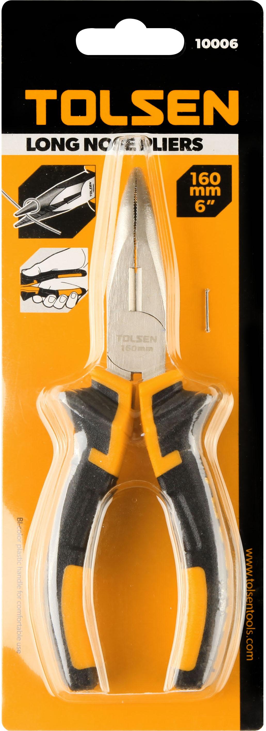 TOLSEN 10008 6" Bent Nose Pliers 160mm TPR Handle Model: 10008_img_6