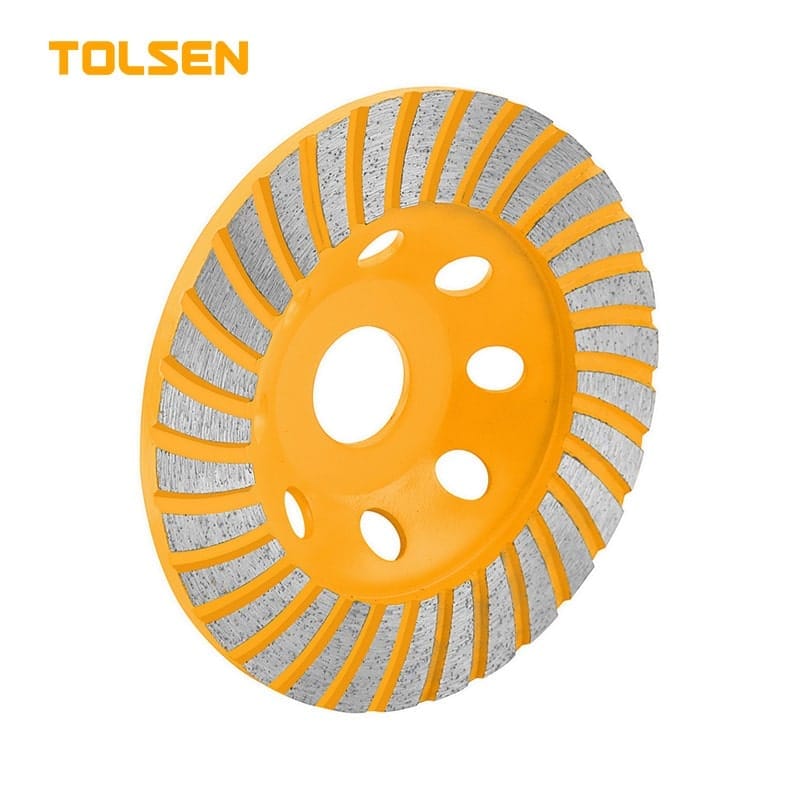 TOLSEN 76682 Segmented Turbo Cup Grinding Wheel, 5" (125×22.2mm), Turbo Segment Design | Model: 76682